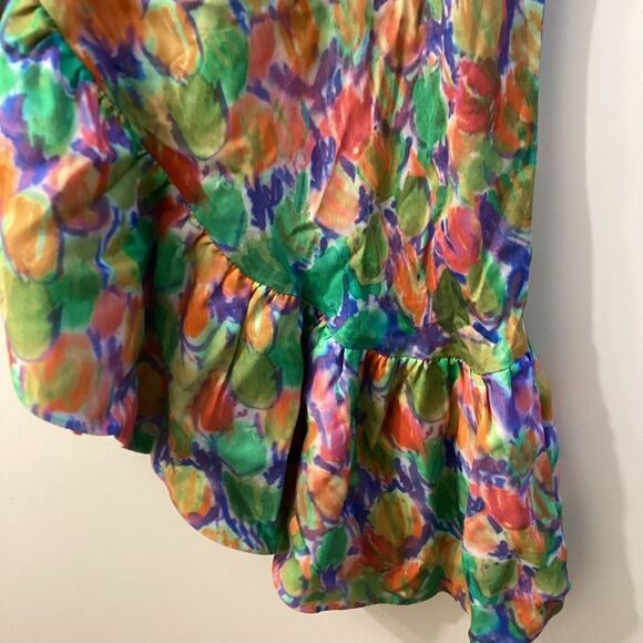 Anthropologie Hope For Flowers Asymmetrical Slim Floral Multicolor Skirt XL‎ - Picture 6 of 16